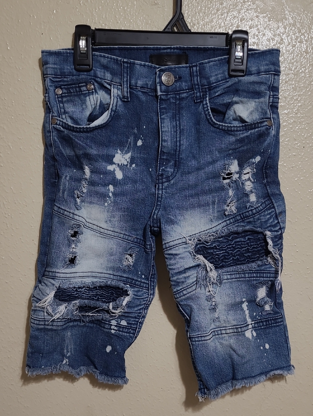 Distressed Dark Blue Kids Denim Shorts